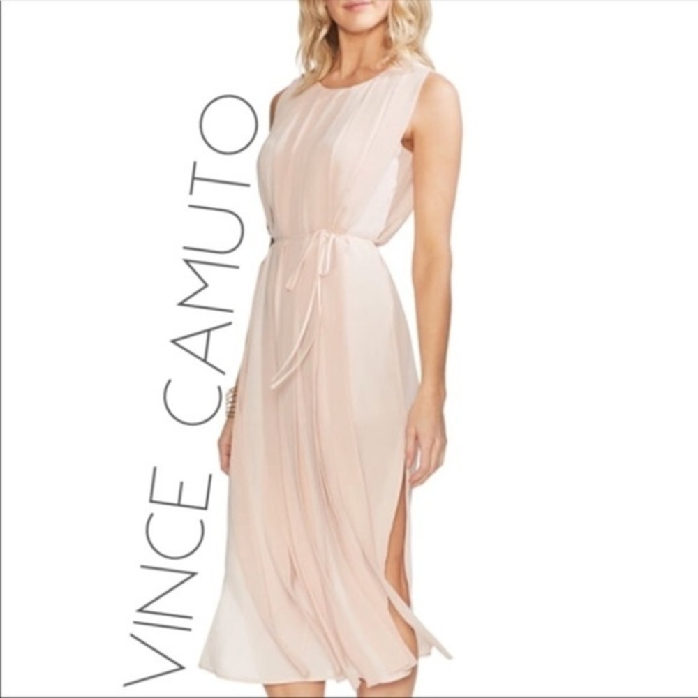 NWT Vince Camuto pink overlay midi dress 16 1X